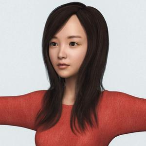 Beautiful Japanese Cute Girl 3D Model