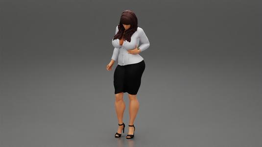 Hot secretary posing sensually 3D print model