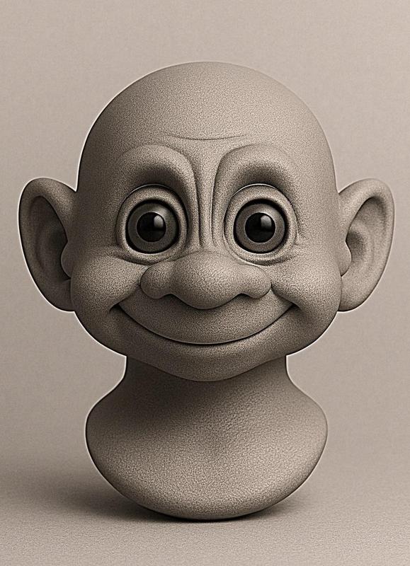 Vintage Troll Doll Head 3D Model - STL File for Printing