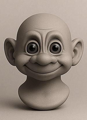 Vintage Troll Doll Head 3D Model - STL File for Printing