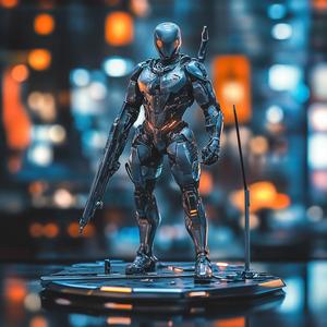 Futuristic Soldier Figurine 3D Model