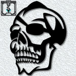 Punk Rock Skull wall art eyepatch skull wall decor Halloween 2d art