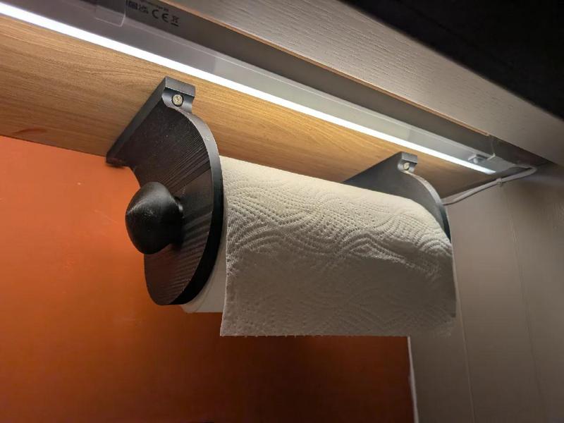 Stylish Kitchen Roll Holder / Paper Towel Holder For Under a Kitchen Wall Cabinet - Two Versions   