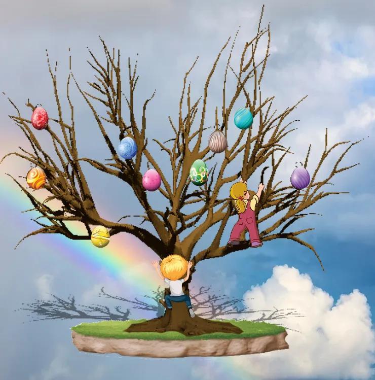 Arbre à œufs de Pâques  Easter egg tree   
