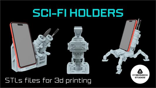 Sci-fi holders STLs for 3d printing (Commercial license)