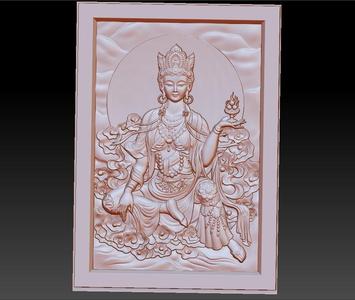 guanyin kuan-yin buddha 3d model of bas-relief