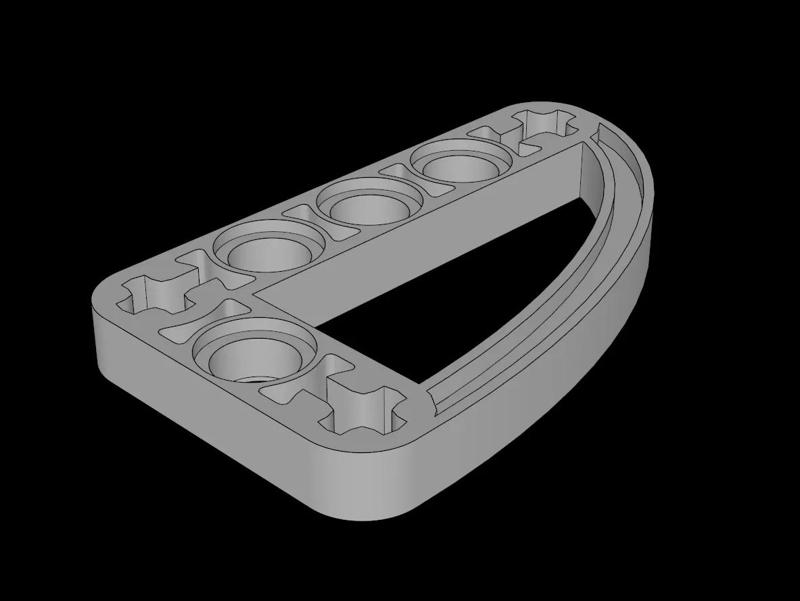 Lego Compatible (32250.dat) Technic Beam  3 x  5 x  0.5 Liftarm Bent 90 Quarter Ellipse   