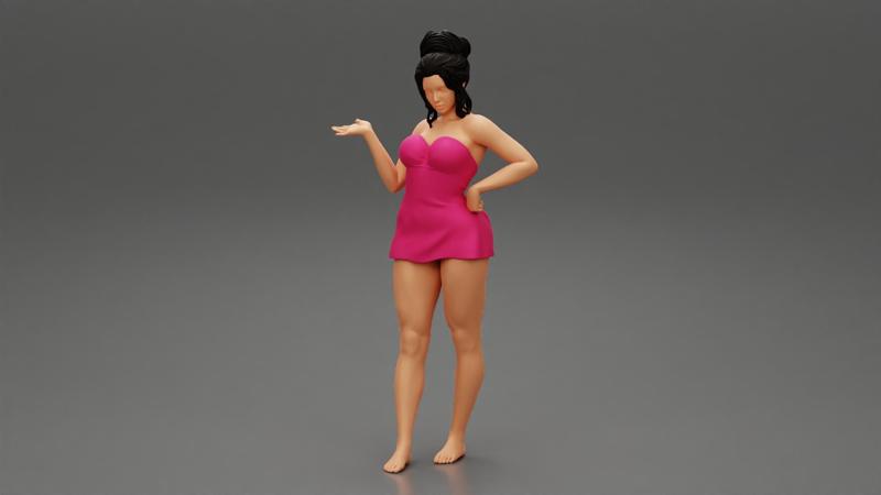 Girl explaining and Wearing Mini Dress