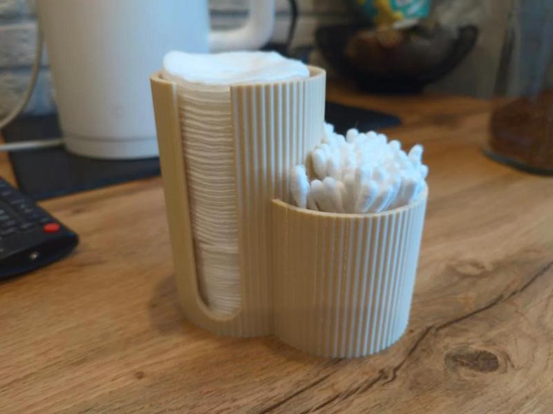 Ribbed Cotton Pads and Buds Organizer   