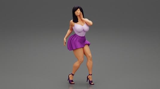 Sexy Woman Posing Wearing Skirt