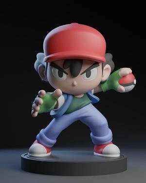 Ash Ketchum chibi STL file.