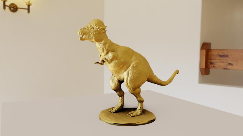 Bone head Pachycephalosaurus dinosaur standing stl