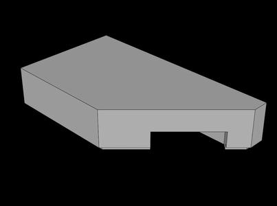 Lego Compatible (5092.dat) Tile  1 x  2 Cut Right 45 Degree   