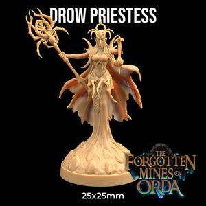 Drow Priestess | PRESUPPORTED | Forgotten Mines of Orda