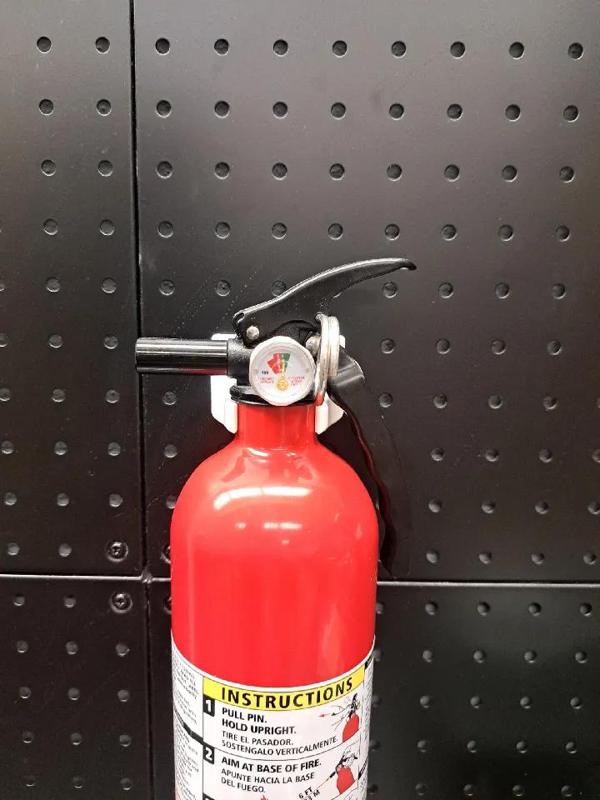 pegboard fire extinguisher holder   
