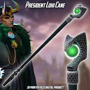 President Loki Cosplay Cane Marvel Rivals   