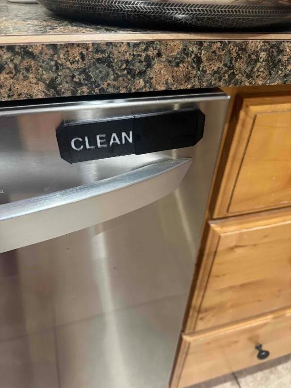 Dishwasher Status Sign with 10mm magnet pockets   
