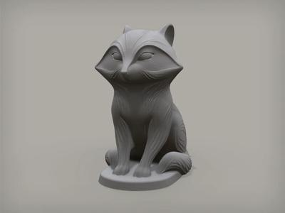 Racoon Statue   