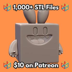 Cute Brownie Monster with Rabbit Ears Figurine Cute Things MineeForm FDM 3D Print STL File   