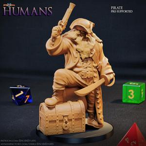 Human Pirate Miniature - Pre-Supported