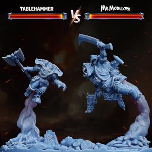 Duel in the stratosphere - Dwarf vs Orc - Tablehammer x MrModulork collab piece