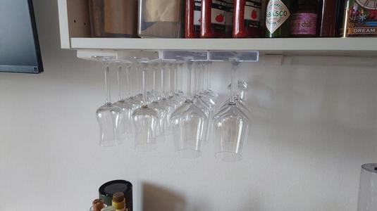 Under or Inter shelf glass holder