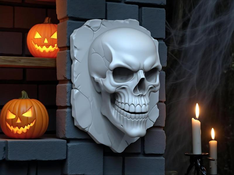 Halloween Skull STL – Spooky 3D Printable Wall Decor