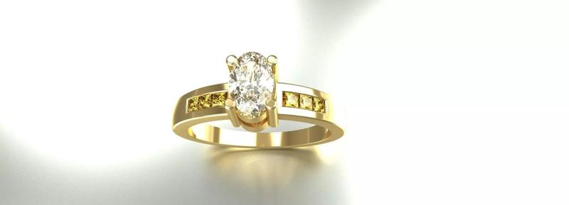 Oval Gemstone Ring Ladies Size 7 Gold Platinum Jewelry