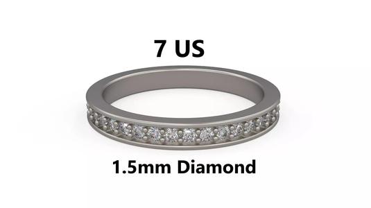 Model 1226 Eternity Band Ring 7 US Size 1point5mm Diamond