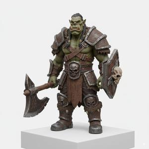 Mighty Orc Warlord with Battle Axe - High Detail Fantasy Miniature for Tabletop RPGs & Wargaming