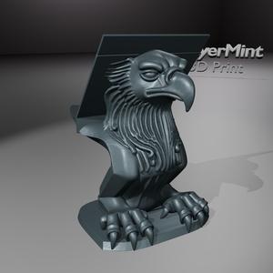 Griffin Laptop Stand STL File – Mythological Creature Fantasy Desk Riser Digital 3D Print Model