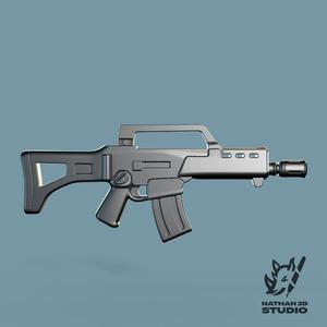 G36C Stylized Rifle - 3D Printable Toy Gun STL Model for Props & Figures