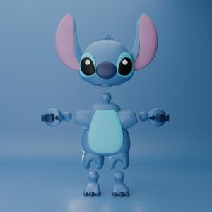Articulated Stitch - 3D Print Model (Movable Head, Arms & Feet)