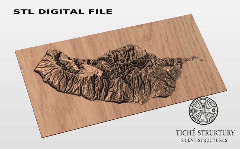 Madeira Island – Topographic Relief – 3D STL Model