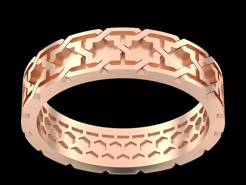 Ornamental carving ring silver gold printable jewelry 3D model
