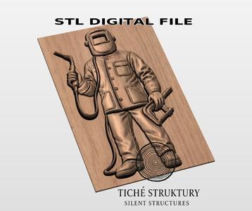 Welder – Industrial Bas Relief – 3D STL Model