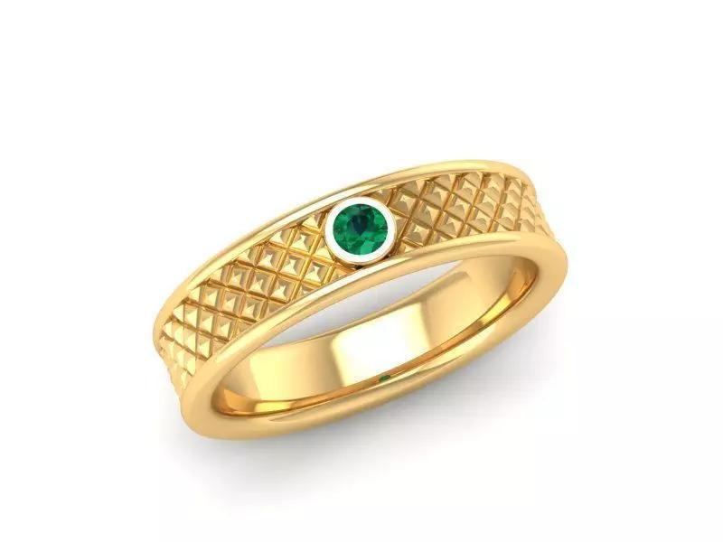 Patterned Round Gemstone Men Ring 850