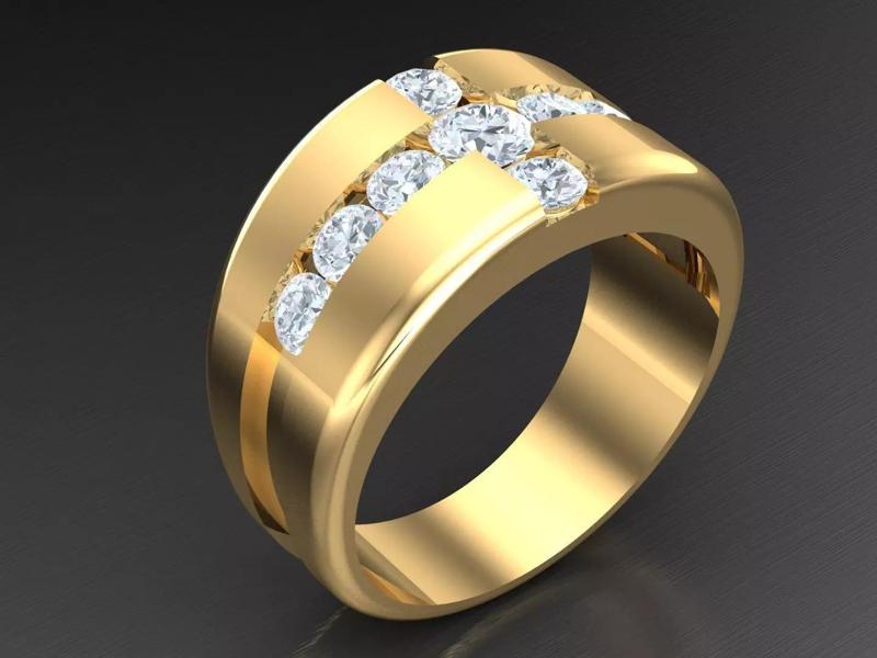 Diamond Multi Cluster Men Ring 1MR44