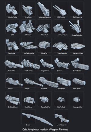 Ceti MechSuit Modular Weapons Platforms