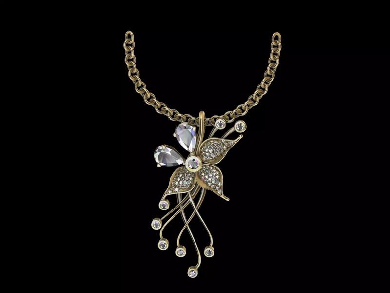 DIAMOND STYLISH PENDANT EARRINGS SET
