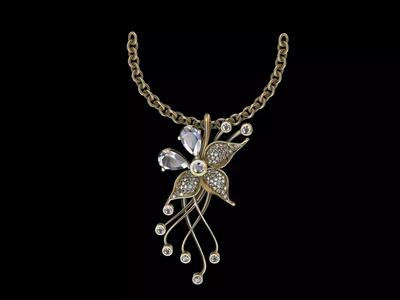 DIAMOND STYLISH PENDANT EARRINGS SET