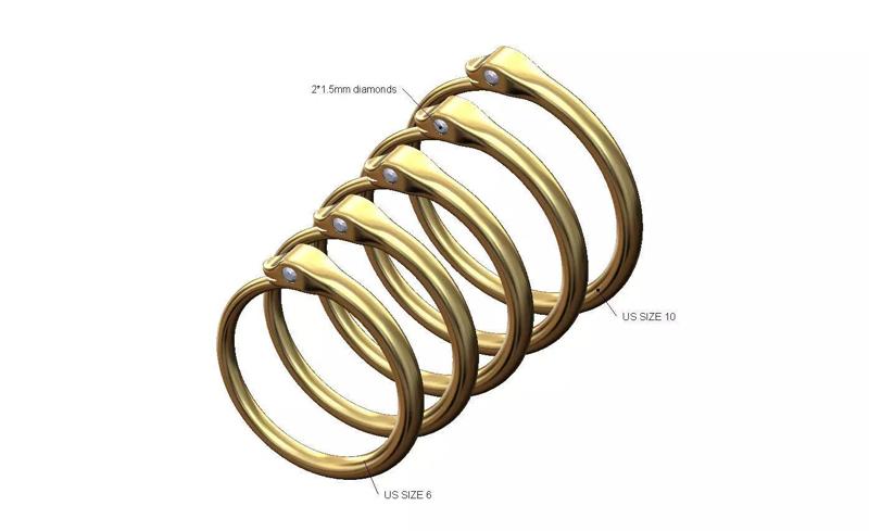 Diamond eyes minimalist eternity serpent US sizes 6to10