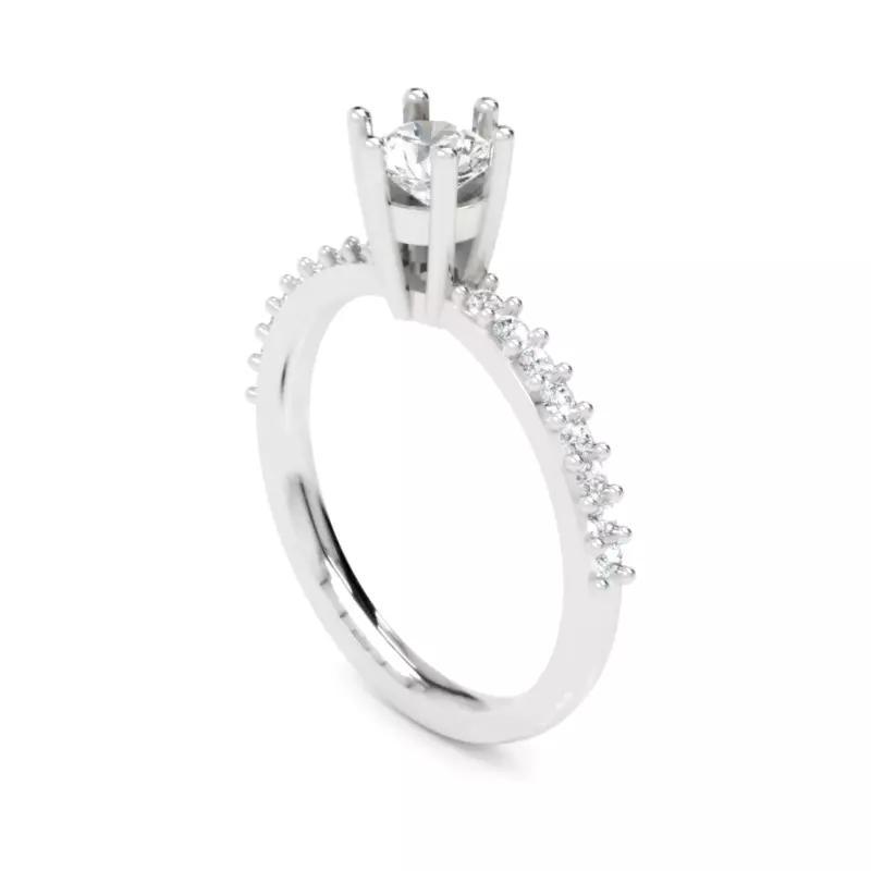Diamond Solitaire Engagement Ring with 0-45 Ct in 14K Gold