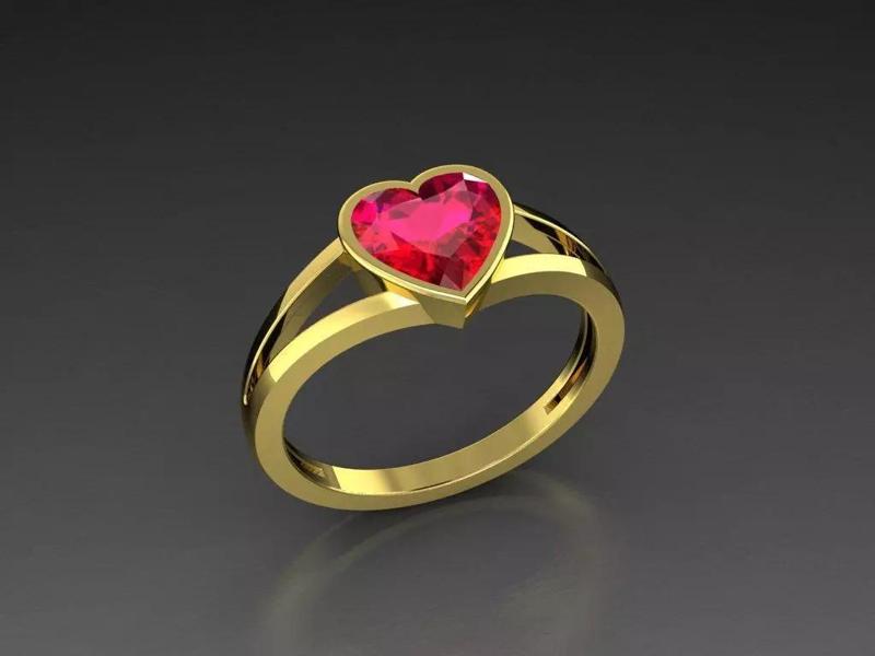 Diamond Jewelry Heart Women Ring  3D print model