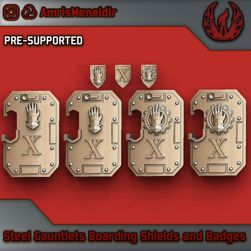 Steel Gauntlets Boarding Shields and Badges