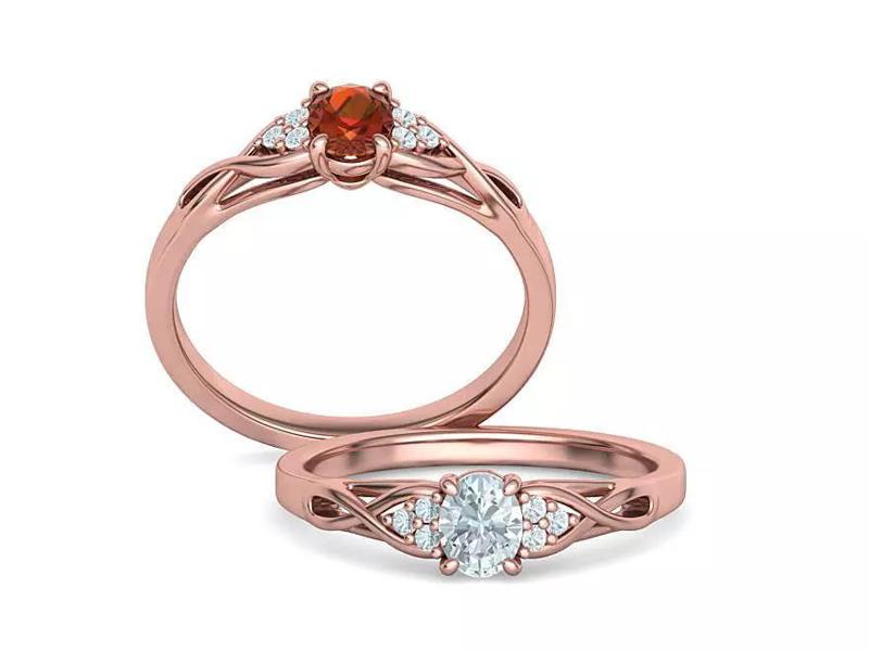 Delicate Engagement ring  oval stone 5mmx4mm  N0259