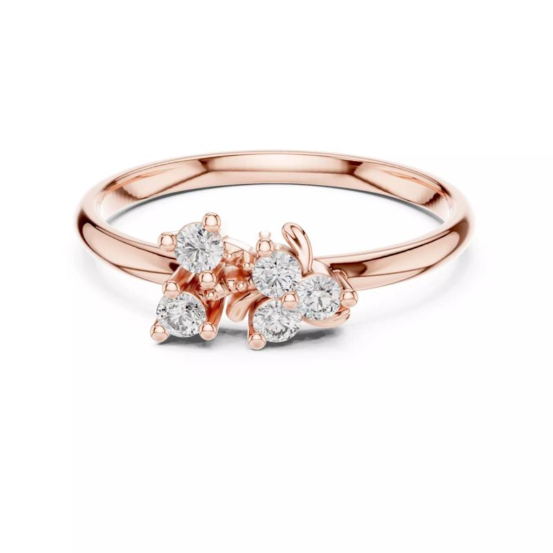 Delicate Design Five Stone Round Cut Wedding Ring 3DM STL Video