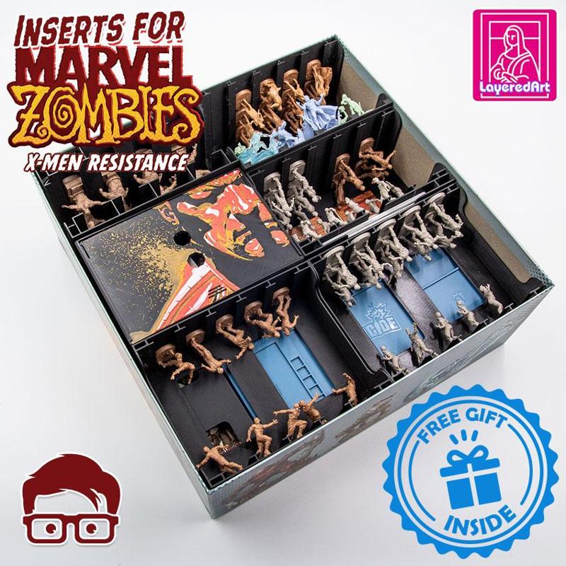 Zombicide Marvel X-Men resistance inserts / ORGANIZER PLUS 🎁🎁 2 SPECIAL GIFT FOR YOU !! 🎁🎁 BY AM-MEDIA [MULTICOLOR WITH ANY 3D PRINTER]