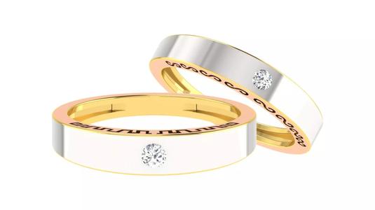 Couple Band Ring 3dm stl render