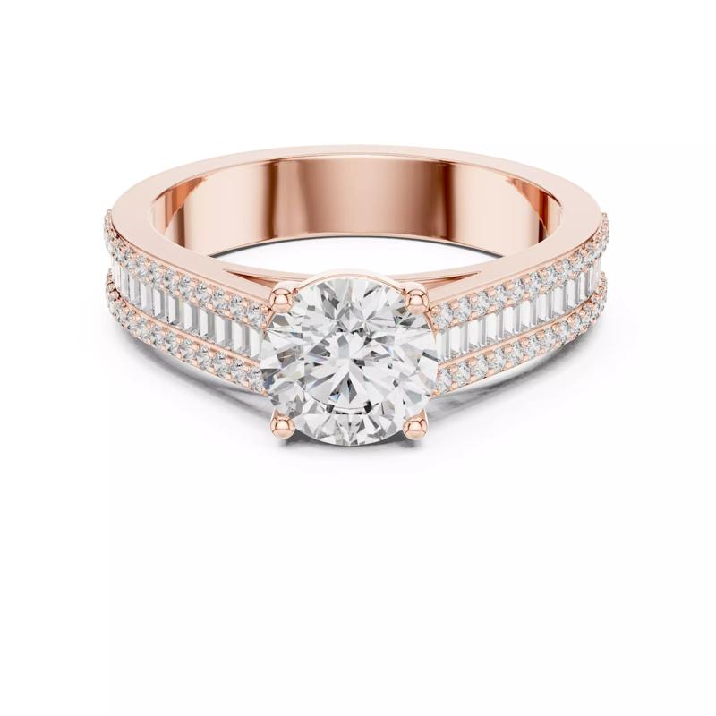 Channel Set Baguette Cut Round Diamond Ring 3DM STL Video